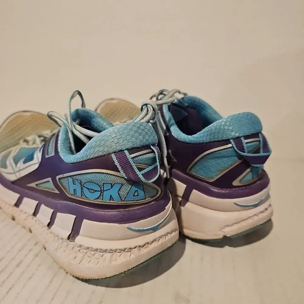 Hoka Odyssey Shoes Womens 7.5 Blue White Purple Road Running Support Trainer